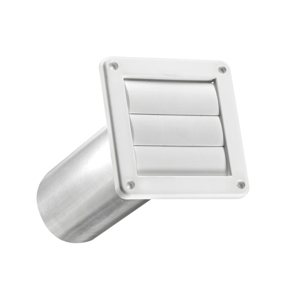 Lambro Industries 4 inch White Plastic Exhaust Wall Louvered Vent (4