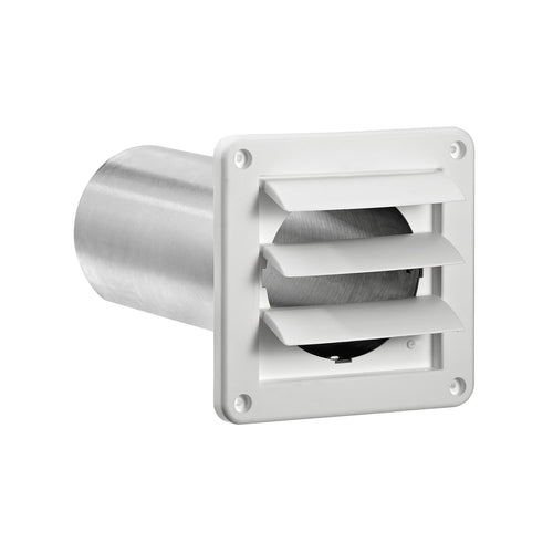 Lambro Industries 4 inch White Plastic Exhaust Wall Louvered Vent (4 White)