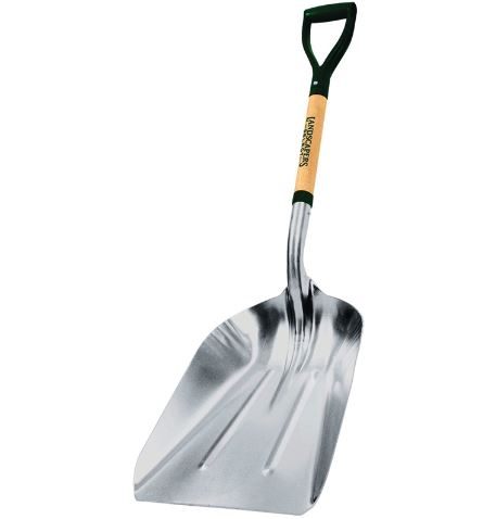 Landscapers Select Grain Scoop Shovel Aluminum Blade Wood D-Grip Handle (27 D-Grip Handle)