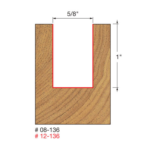 Freud 5/8 Double Flute Straight Bit