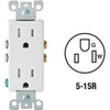 Leviton 15 Amp Decora Tamper-Resistant Duplex Outlet/Receptacle Grounding White