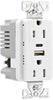 OUTLET 20 AMP WHITE USB AC