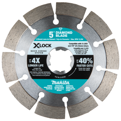 Makita X‑LOCK 5 Segmented Diamond Blade for Masonry Cutting