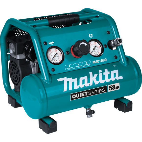 Makita  MAC100Q Quiet Series 1/2 HP, 1 Gallon Compact, Oil‑Free, Electric Air Compressor