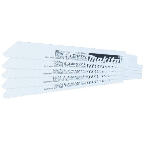 Makita 723068-A-5 6 All‑Purpose Recipro Saw Blade, 10/14TPI, 5/pk