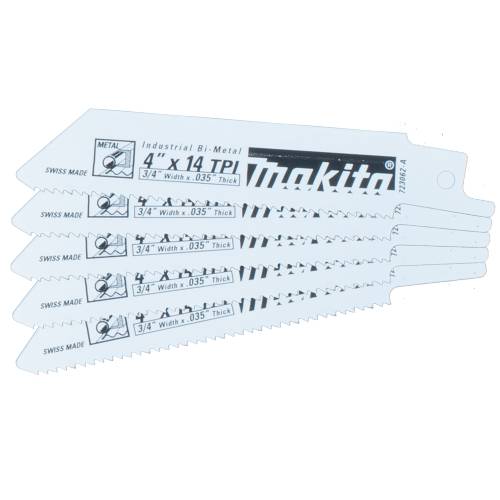 Makita 723062-A-5 4 Metal Cutting Recipro Saw Blade, 14TPI, 5/pk