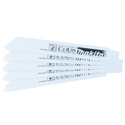 Makita  723066-A-5 6 Metal Cutting Recipro Saw Blade, 18TPI, 5/pk