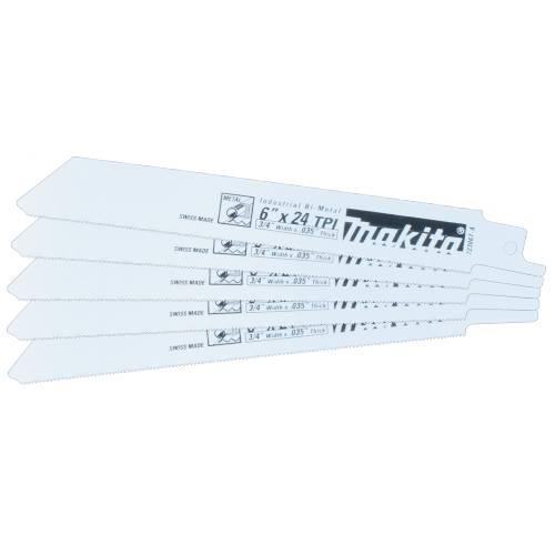 Makita 723067-A-5 6 Metal Cutting Recipro Saw Blade, 24TPI, 5/pk