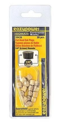 Isomax 1/4 In. 20-Pack Flat Head Oak Dowel Plug