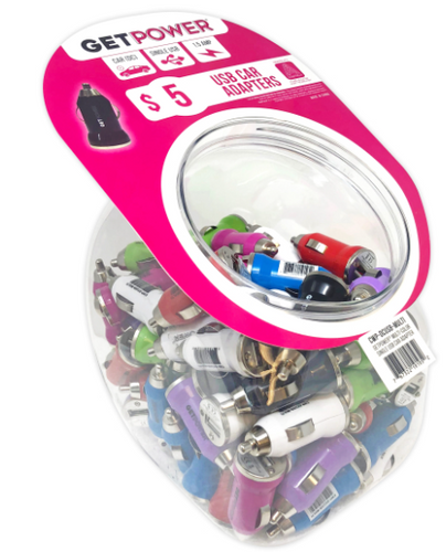GetPower GetPower® Bowl of 90 - 1.5 Amp Single USB to DC Car Adapters