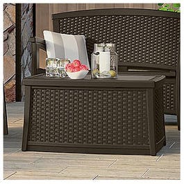 Deck Box Coffee Table, Wicker-Look Resin, 30-Gal.