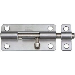 Door Barrel Bolt, Stainless Steel, 4-In.