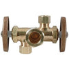 Brass Dual-Handle Shut-Off Stop Valve, 5/8-In. x 3/8-In. x 3/8-In.