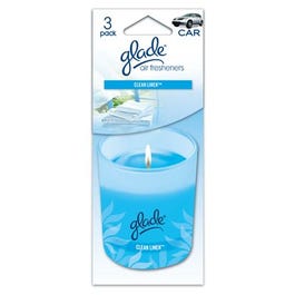 Car Air Freshener, Paper Candle With Clean Linen Scent, 3-Pk.