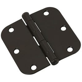 Door Hinge, Interior, Round-Edge, Oil-Rubbed Bronze, 3-In.