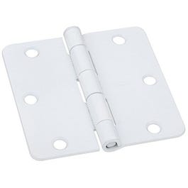 Door Hinge, Interior, White, 3.5-In.