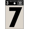 Address Numbers, 7, Black Vinyl, Adhesive, 3-In.