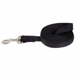 Dog Leash, Black, 2 Ply Nylon, 6-Ft.