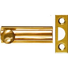 Door Surface Bolt, Brass, 2-In.