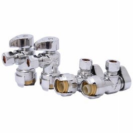 Angle Stop Valve, Quarter Turn, 1/2 x 3/8-In. OD, 4-Pk.