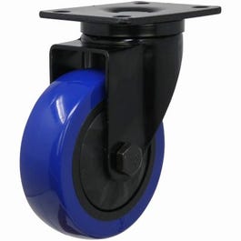 Blue Diamond TPU Wheel Caster, 4-In. D, Double Ball BearingSswivel, 300-Lb. Load Capacity, 1-Pk