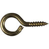 Large Screw Eye, Solid Brass, 1-3/8-In., 4-Pk.