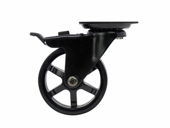 Shepherd Hardware 3-Inch Mag Designer Casters, Black Bling w/Brake