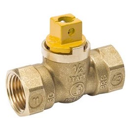 Pipe Fitting, Gas Ball Valve, Quarter Turn, Forged Brass, 3/4-In.