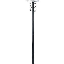 Mailbox Post, Round Black Steel Scroll, 56-In.