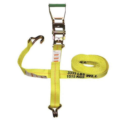 ANCRA CARGO RATCHET STRAP W/J-HOOKS & LONG/WIDE HANDLE