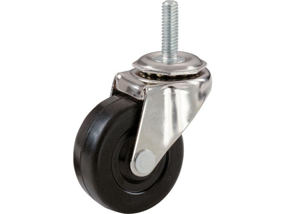 Shepherd Hardware 2-Inch Stem Caster, Soft Rubber Wheel, 3/8-Inch Stem Diamter, 80-lb Load Capacity