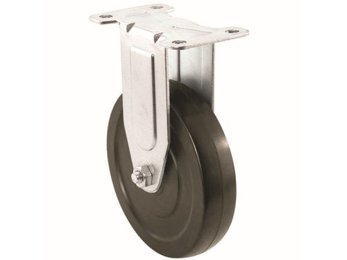 Shepherd Hardware 5-Inch Rubber Rigid Plate Caster, 200-lb Load Capacity