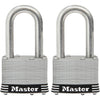 Master Lock 1-3/4 In. Laminated Stainless Steel Keyed Padlock with 1-1/2 In. Shackle (2-Pack)