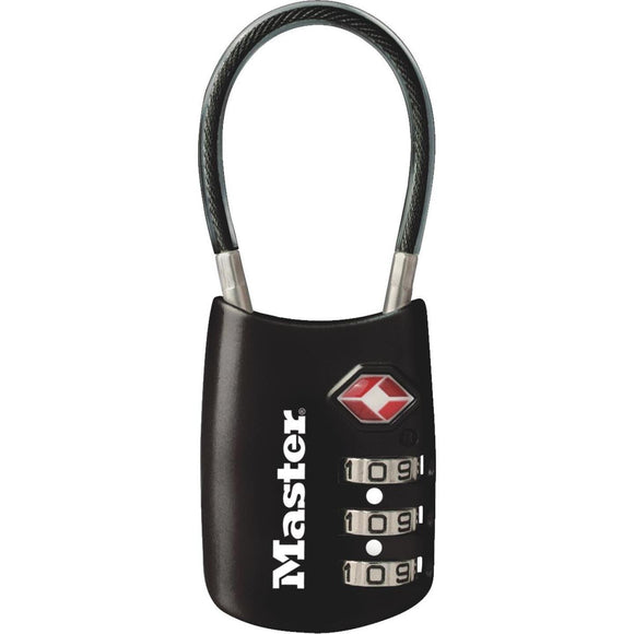 Master Lock 1.19 In. Steel Shackle Combination Padlock (TSA Accepted)