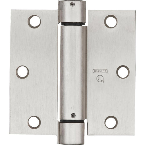 National 3.5 In. Satin Nickel Square Spring Door Hinge