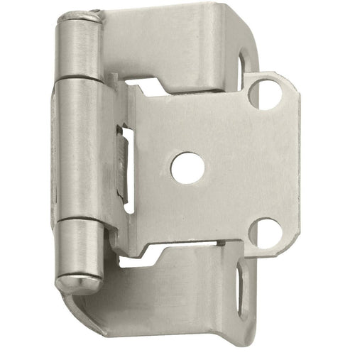 Amerock Satin Nickel Self-Closing Partial Wrap Overlay Hinge (2-Pack)