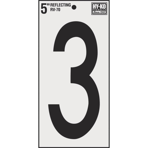 Hy-Ko Vinyl 5 In. Reflective Adhesive Number Three