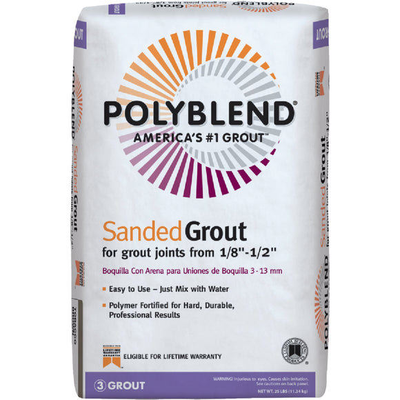 Custom Building Products Polyblend® Sanded Grout (25 lbs, Bright White)