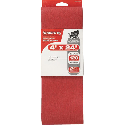 Diablo 4 In. x 24 In. 120 Grit General Purpose Sanding Belt (2-Pack)