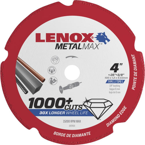 Lenox MetalMax 4 In. Segmented Rim Dry Cut Diamond Blade with 3/8 In. Arbor