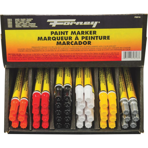 Forney 48-Piece Nib Point Paint Marker Display Set