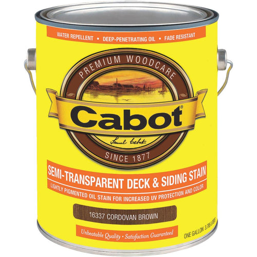 Cabot VOC Semi-Transparent Deck & Siding Exterior Stain, Cordovan Brown, 1 Gal.