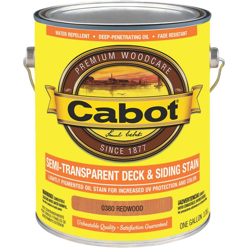 Cabot Semi-Transparent Deck & Siding Exterior Stain, Redwood, 1 Gal.